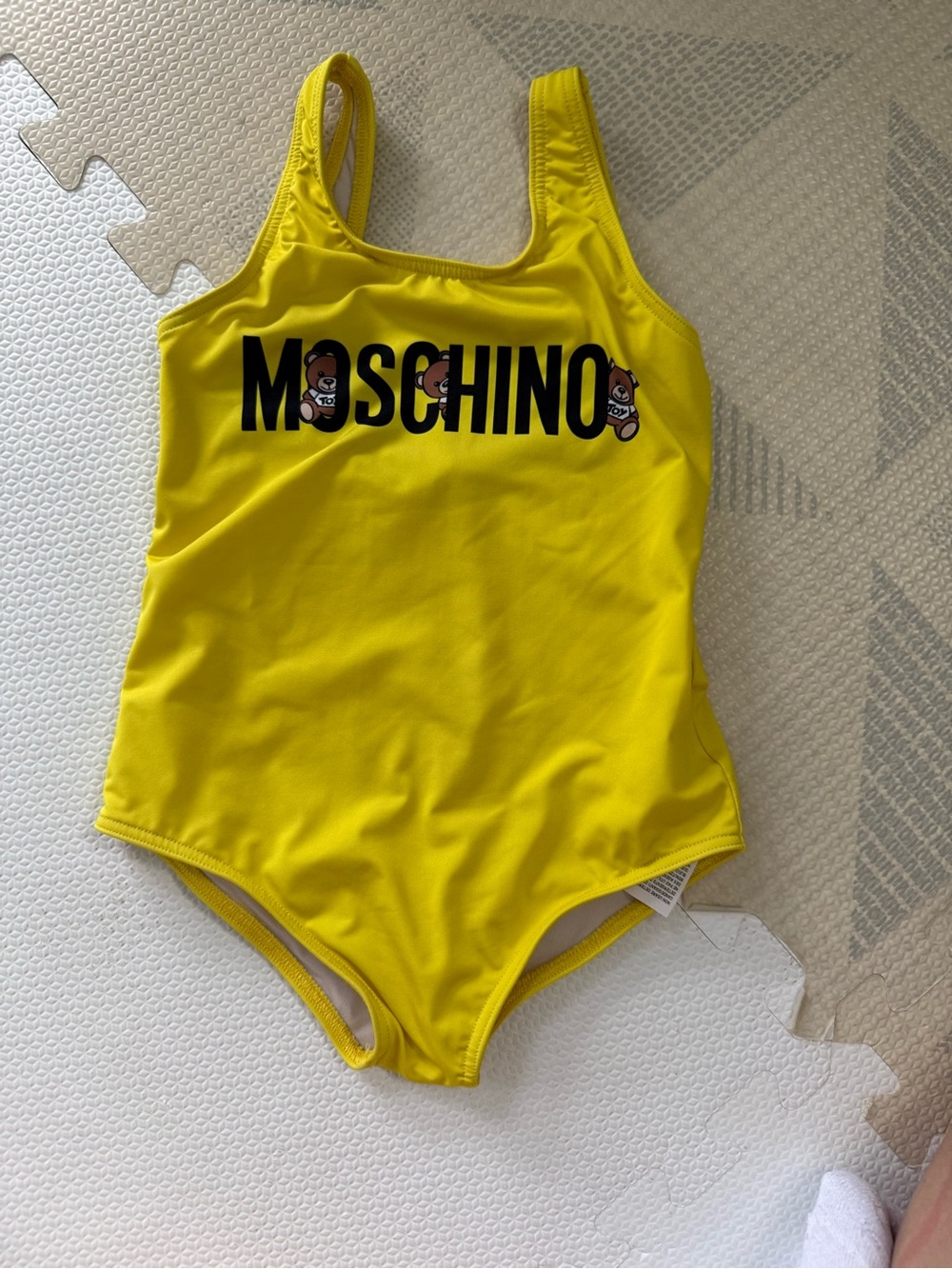 Moschino baby swimsuit yellow sz 2